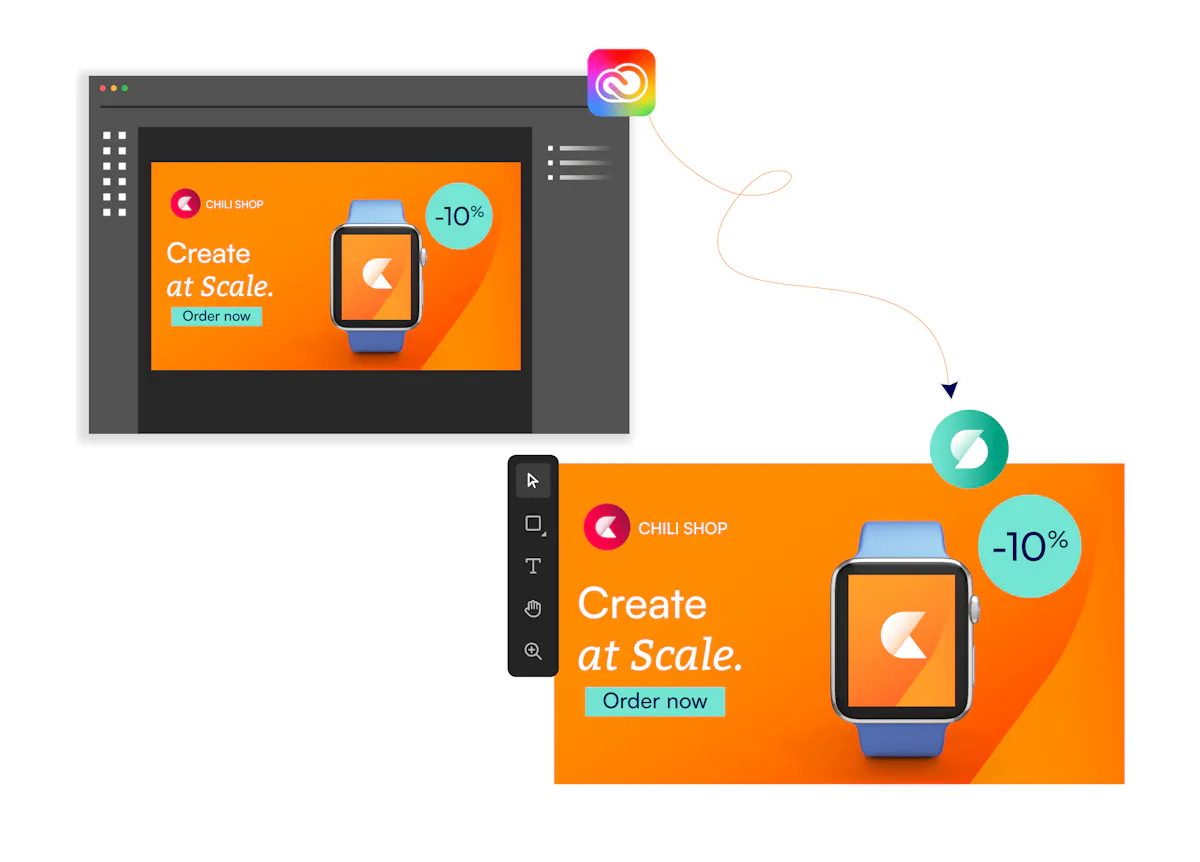 InDesign and Illustrator integrations with CHILI GraFx