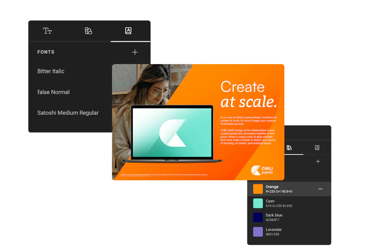 Brand portal content creation interface
