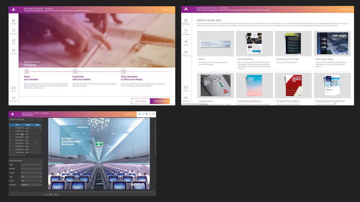 Screenshot of the brand portal from Airbus