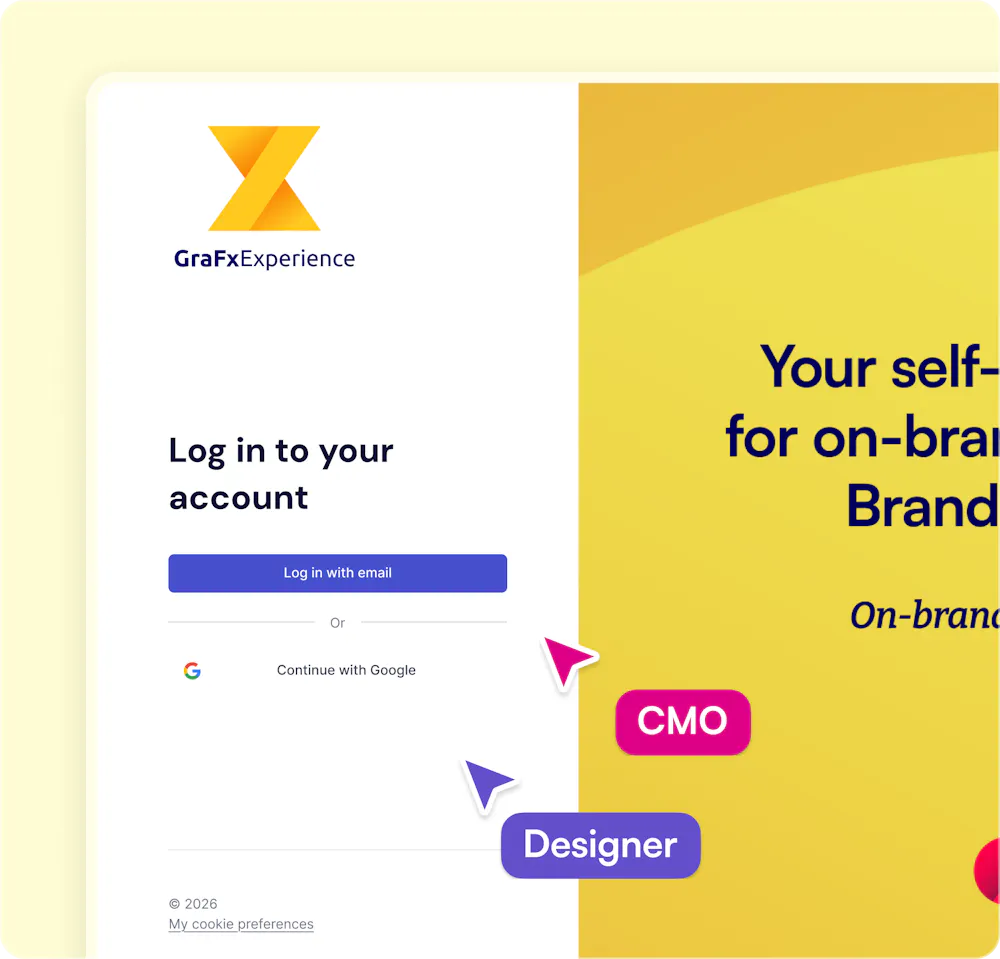 Branded GraFx Experience login with enterprise user roles.