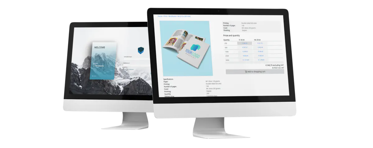 Desktop Screens showing the Prindustry Platform