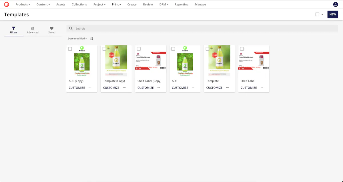 Customize templates in Content Hub