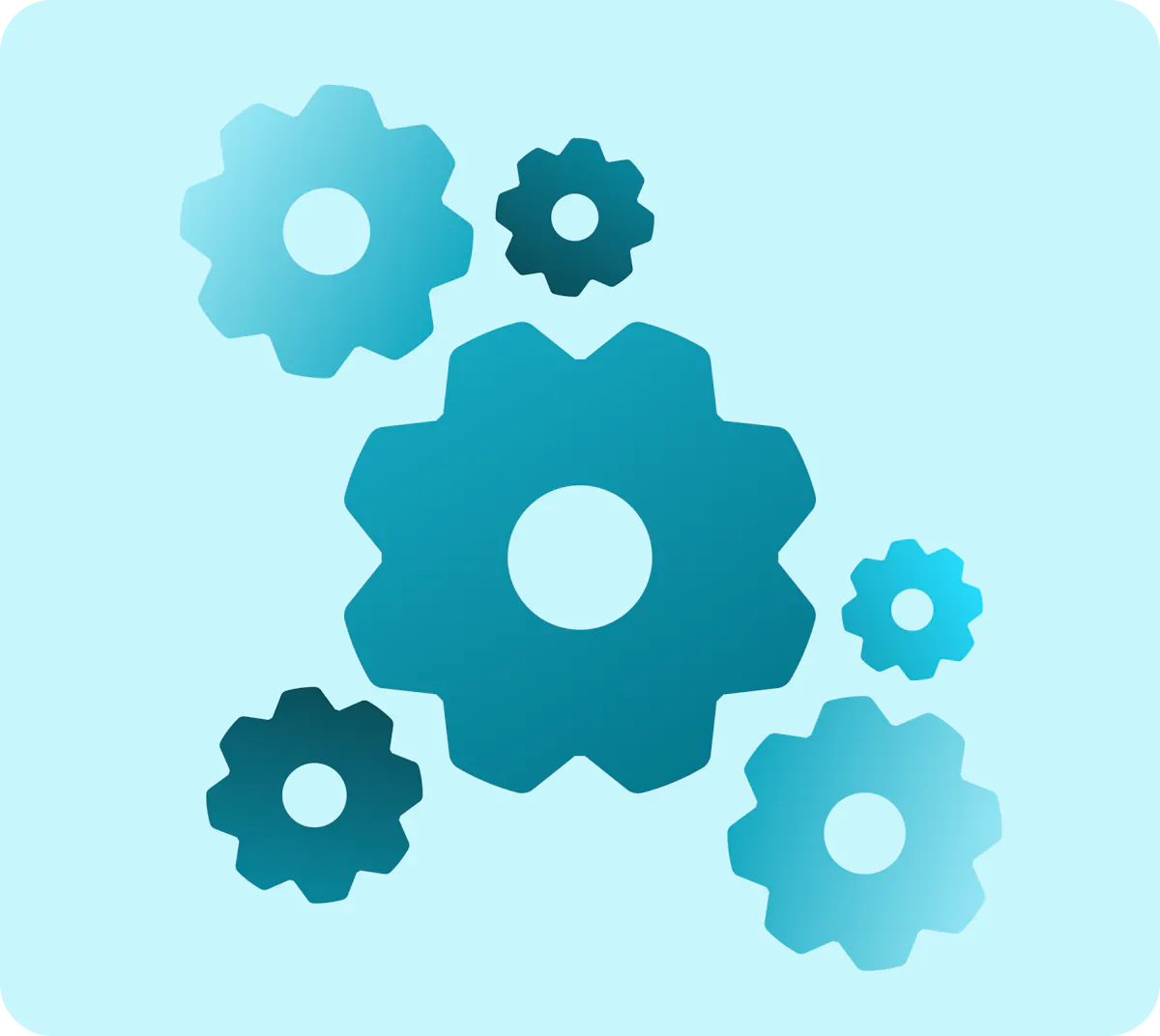 Illustration of a cluster of gears, suggesting resource management