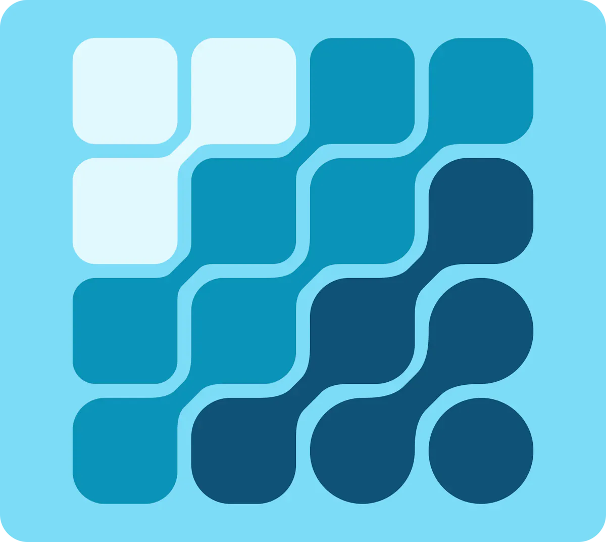 Illustration: a grid of rounded blue tiles that darken from the top-left to the bottom-right corner.