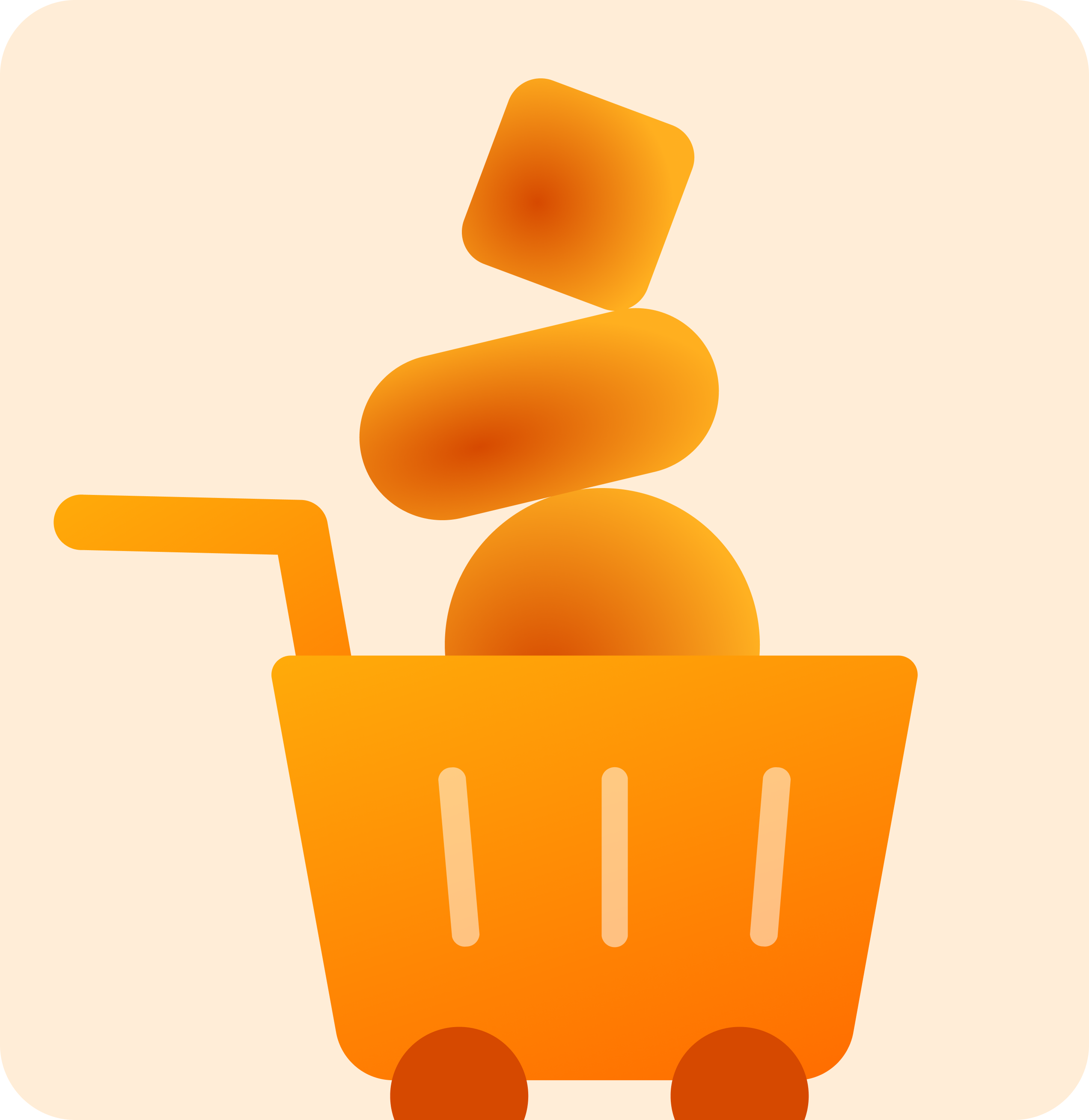 Illustration: a shopping cart with three shapes stacked precariously on top of each other.