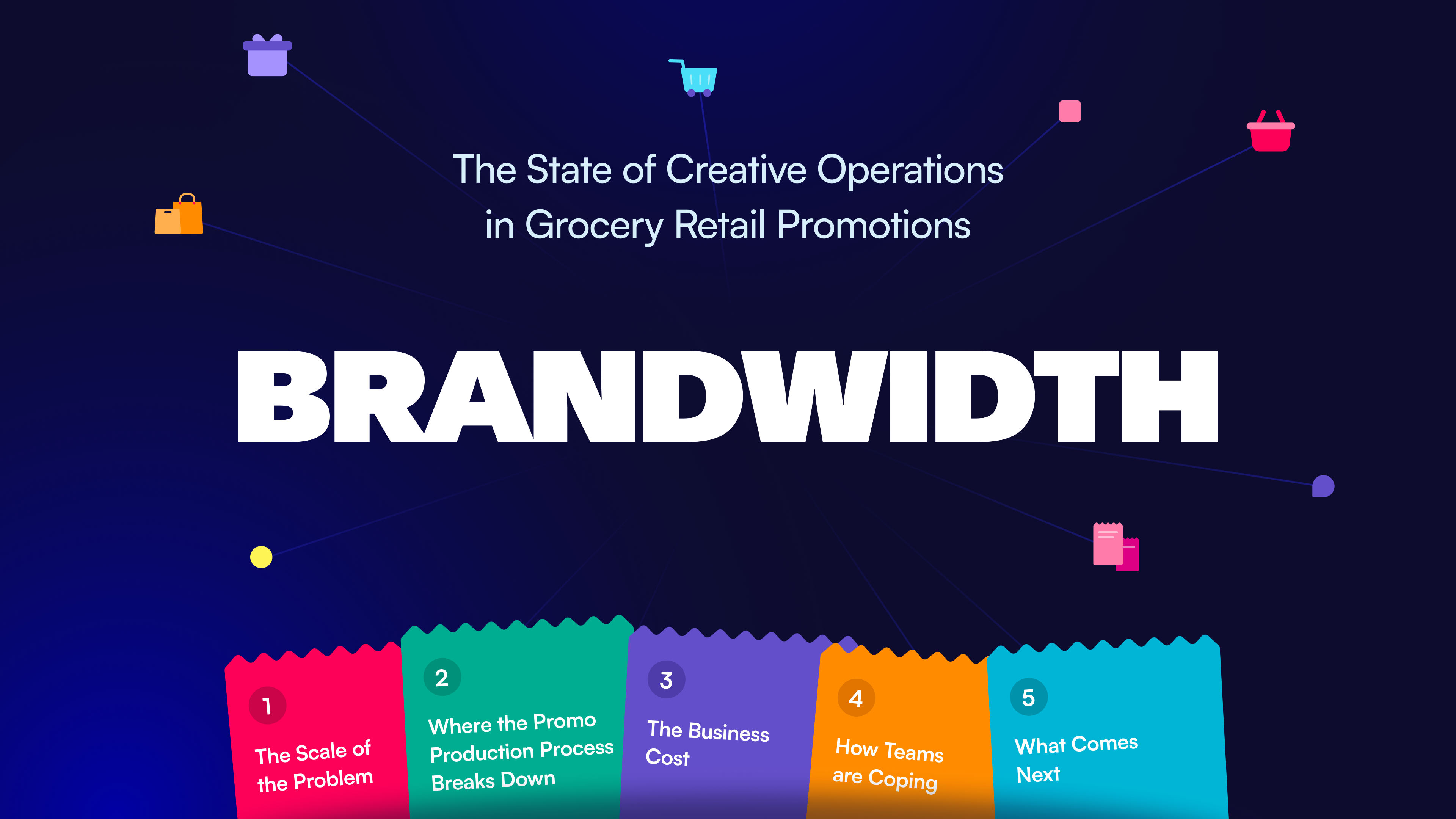 Brandwidth: The State of Creative Operations in Grocery Retail Promotions. Chapters: 1 The Scale of the Problem; 2 Where the Promo Production Process Breaks Down; 3 The Business Cost; 4 How Teams are Coping; 5 What Comes Next.